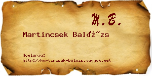 Martincsek Balázs névjegykártya