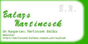balazs martincsek business card